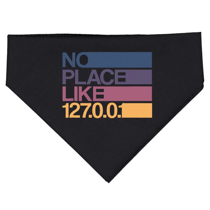 No Place Like 127.0.0.1 Localhost Geek USA-Made Doggie Bandana