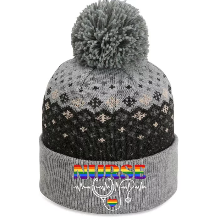 Nurse Pride Lgbt Gift The Baniff Cuffed Pom Beanie