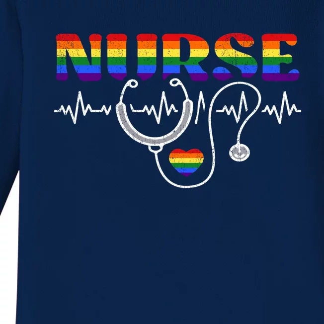 Nurse Pride Lgbt Gift Baby Long Sleeve Bodysuit