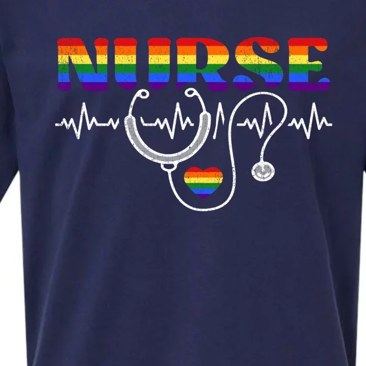 Nurse Pride Lgbt Gift Sueded Cloud Jersey T-Shirt