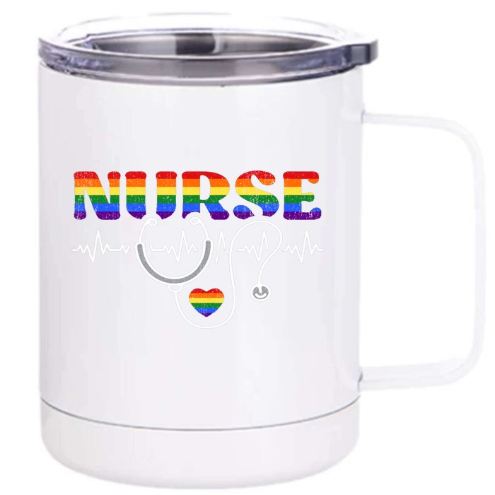 Nurse Pride Lgbt Gift Front & Back 12oz Stainless Steel Tumbler Cup