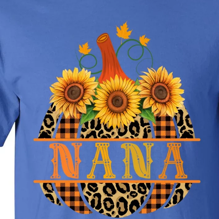 Nana Pumpkin Leopard Print Sunflower Buffalo Plaid Grandma Gift Tall T-Shirt