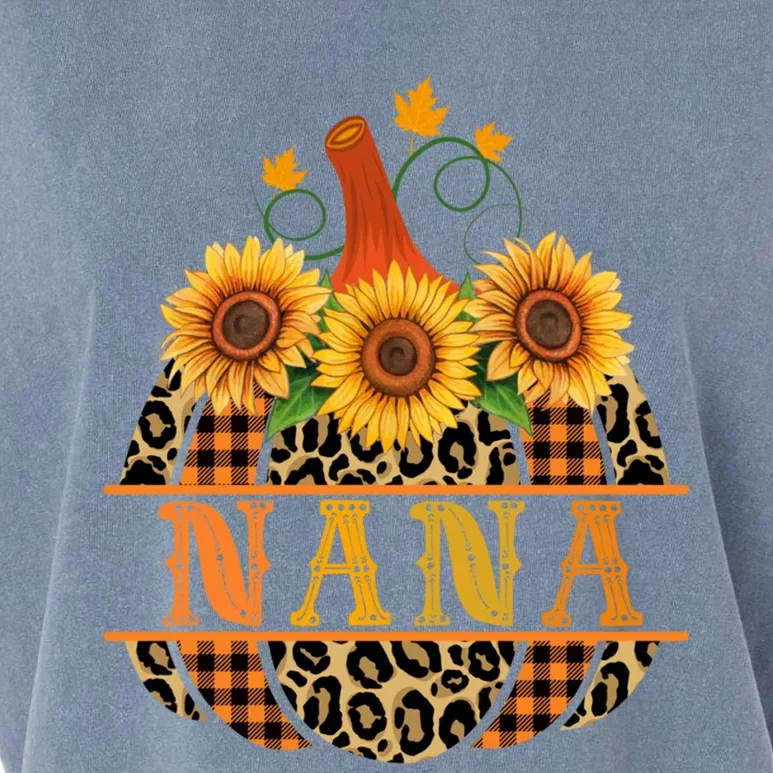 Nana Pumpkin Leopard Print Sunflower Buffalo Plaid Grandma Gift Garment-Dyed Women's Muscle Tee