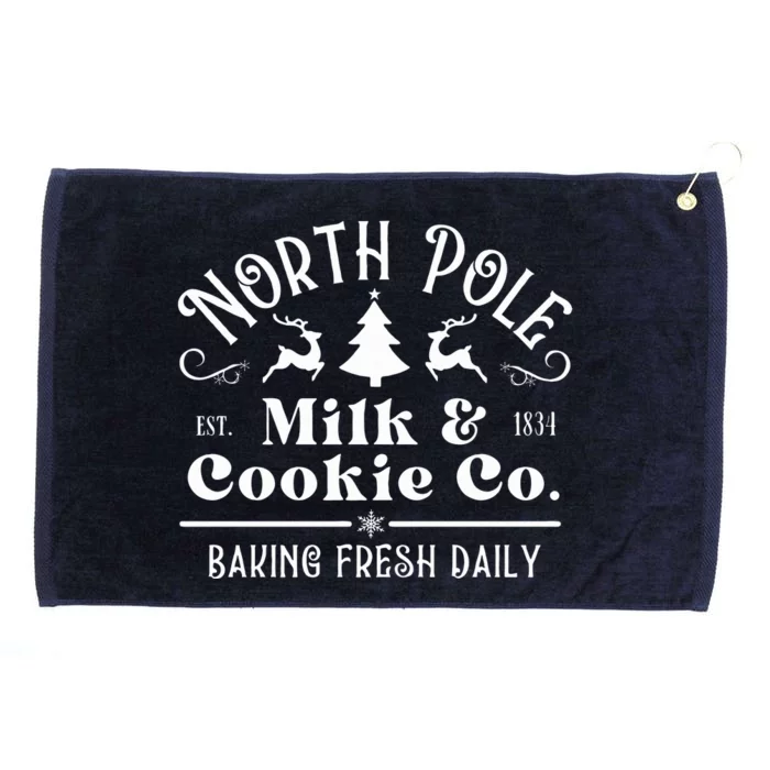 North Pole Milk And Cookie Co Vintage Christmas Company Grommeted Golf Towel