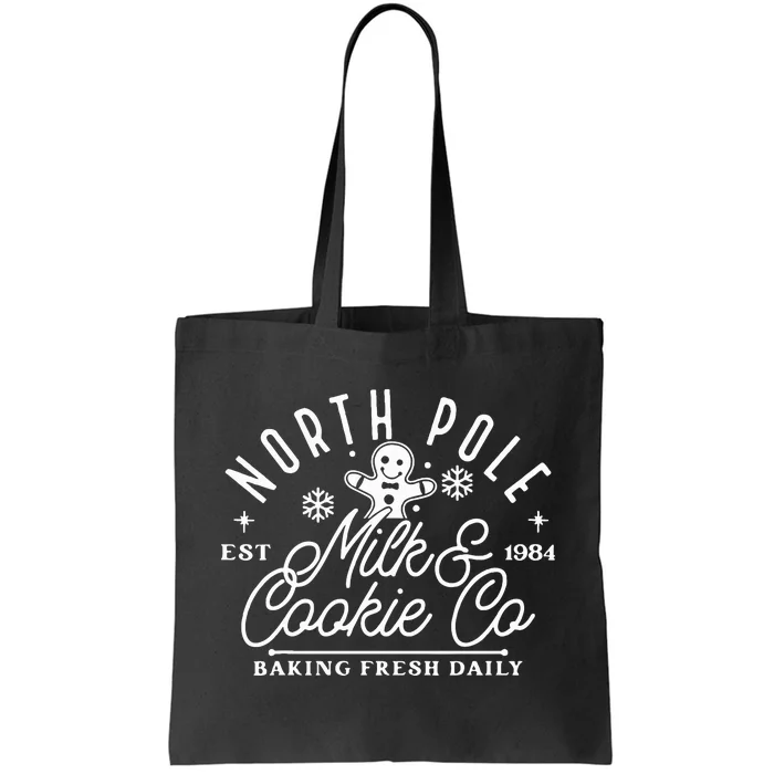 North Pole Milk And Cookie Co Funny Baking Christmas Costume Tote Bag