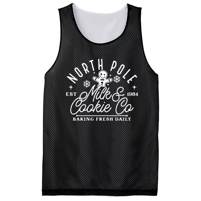 North Pole Milk And Cookie Co Funny Baking Christmas Costume Mesh Reversible Basketball Jersey Tank