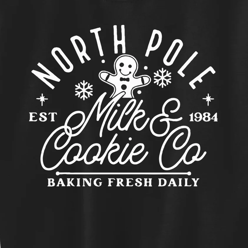 North Pole Milk And Cookie Co Funny Baking Christmas Costume Kids Sweatshirt