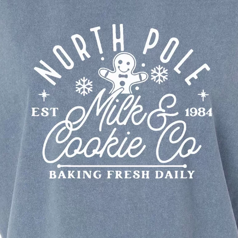 North Pole Milk And Cookie Co Funny Baking Christmas Costume Garment-Dyed Women's Muscle Tee