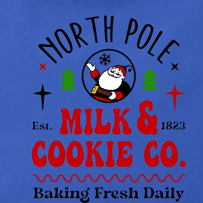 North Pole Milk And Cookie Co Funny Christmas Holiday Gift Zip Tote Bag