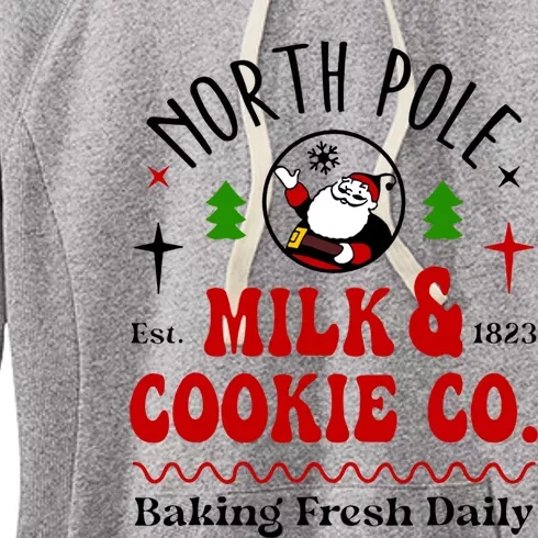 North Pole Milk And Cookie Co Funny Christmas Holiday Gift Women's Fleece Hoodie