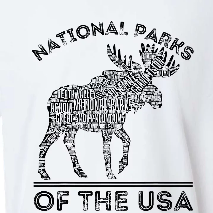 National Parks Moose Hiking Travel Camping Outdoors Usa Sueded Cloud Jersey T-Shirt