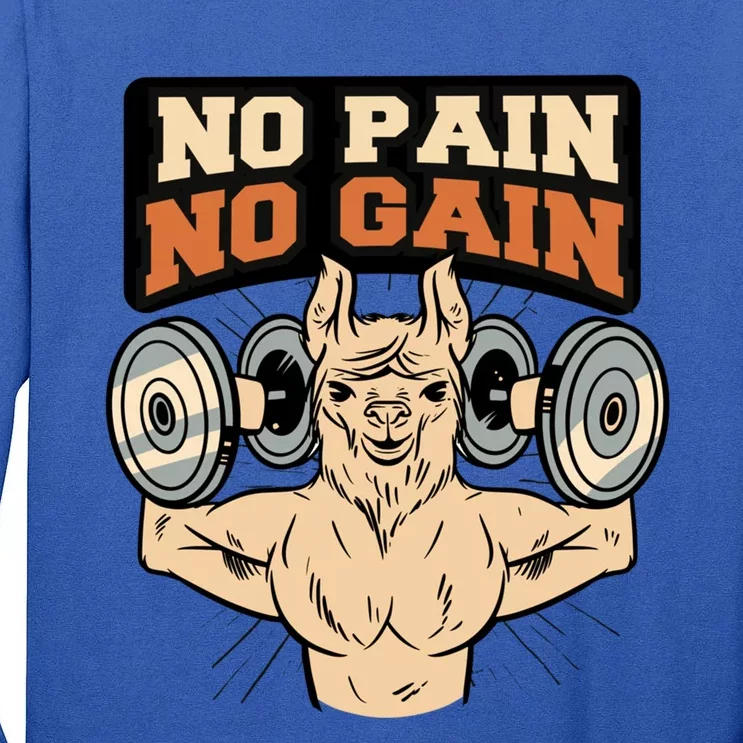 No Pain No Gain Gym Muscles Bodybuilding Meaningful Gift Tall Long Sleeve T-Shirt