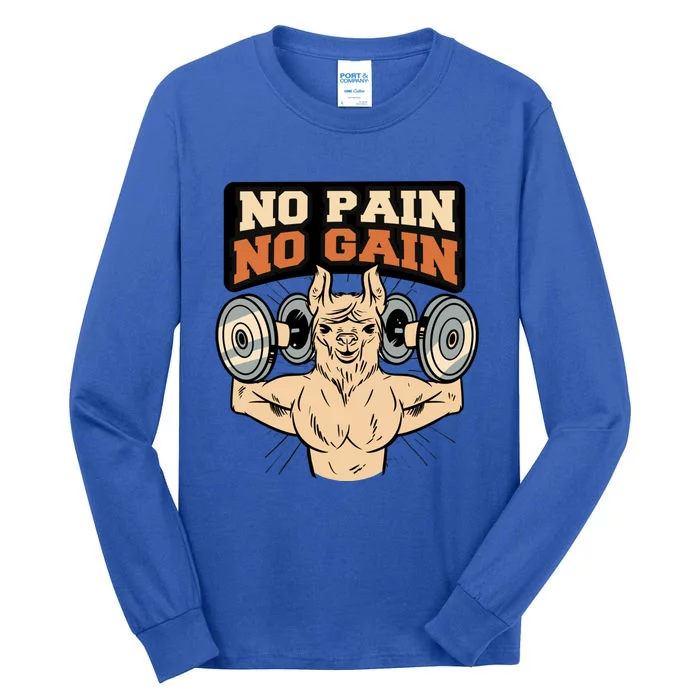 No Pain No Gain Gym Muscles Bodybuilding Meaningful Gift Tall Long Sleeve T-Shirt