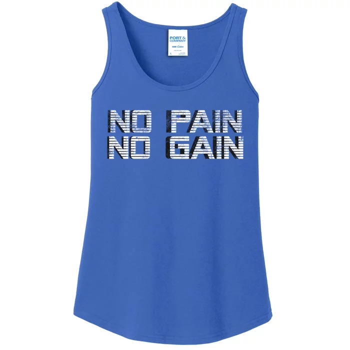 No Pain No Gain Workout Motivation Gift Gains Fitness Gift Ladies Essential Tank