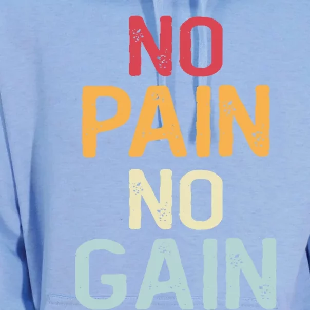 No Pain No Gain Gym Workout Fitness Training Gift Unisex Surf Hoodie