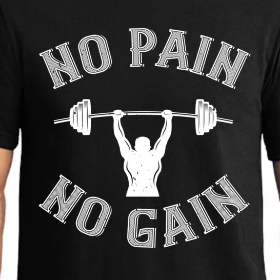 No Pain No Gain Gift Funny Gym Workout Great Gift Pajama Set