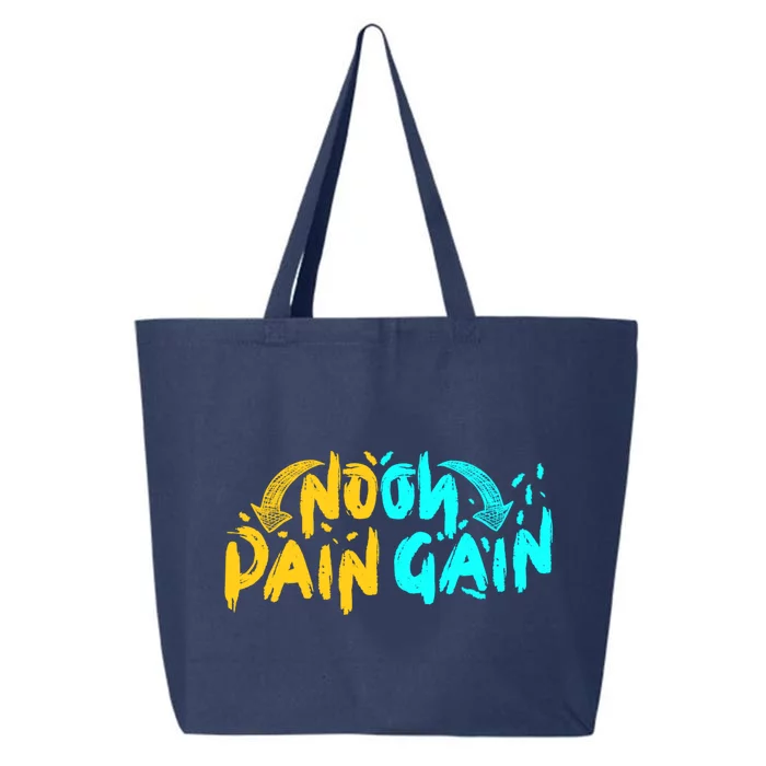 No Pain No Gain Wrathful Gym Bodybuilding Clothing Design Meaningful Gift 25L Jumbo Tote