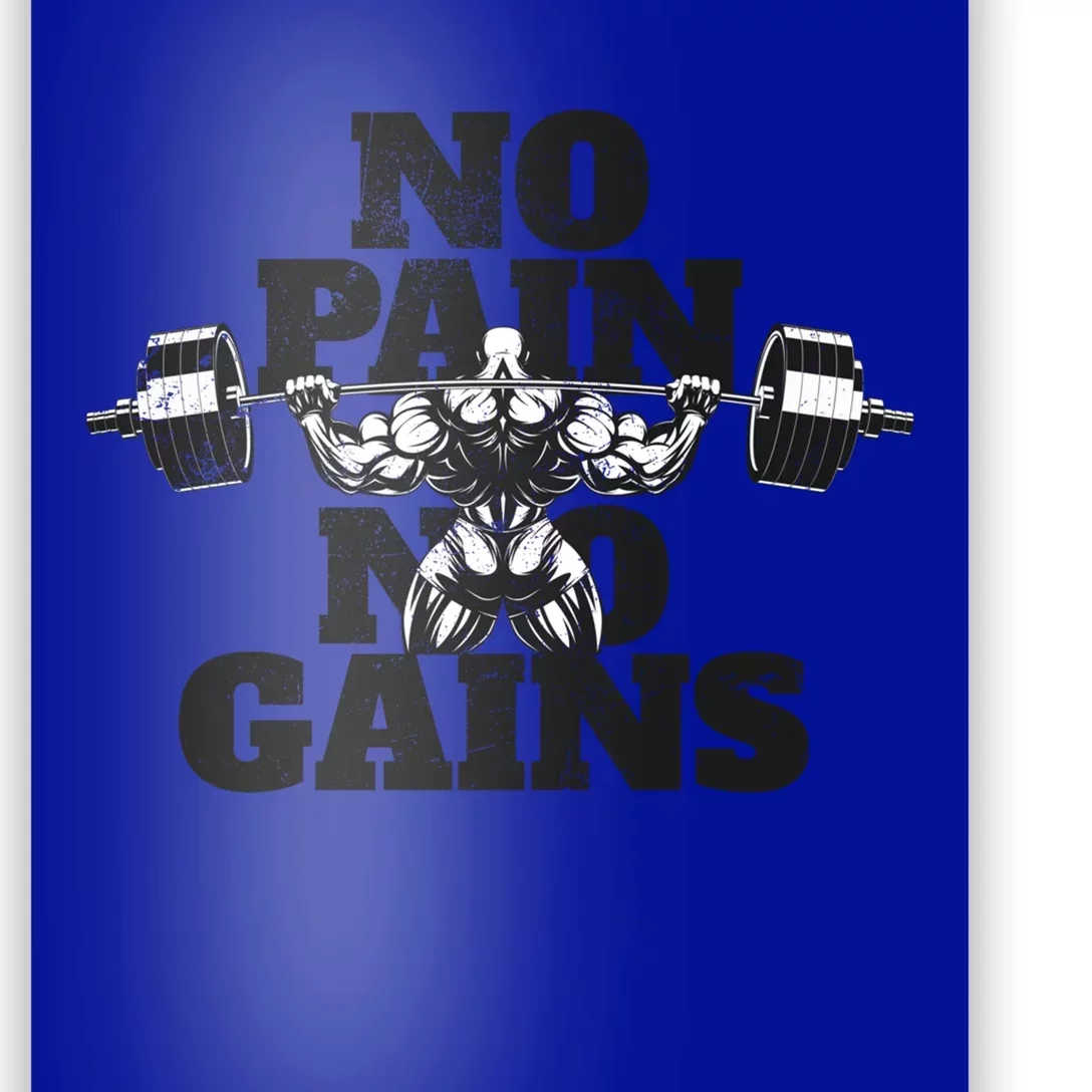 No Pain No Gains Weightlifter Gym For Powerlifting Meaningful T Poster Teeshirtpalace