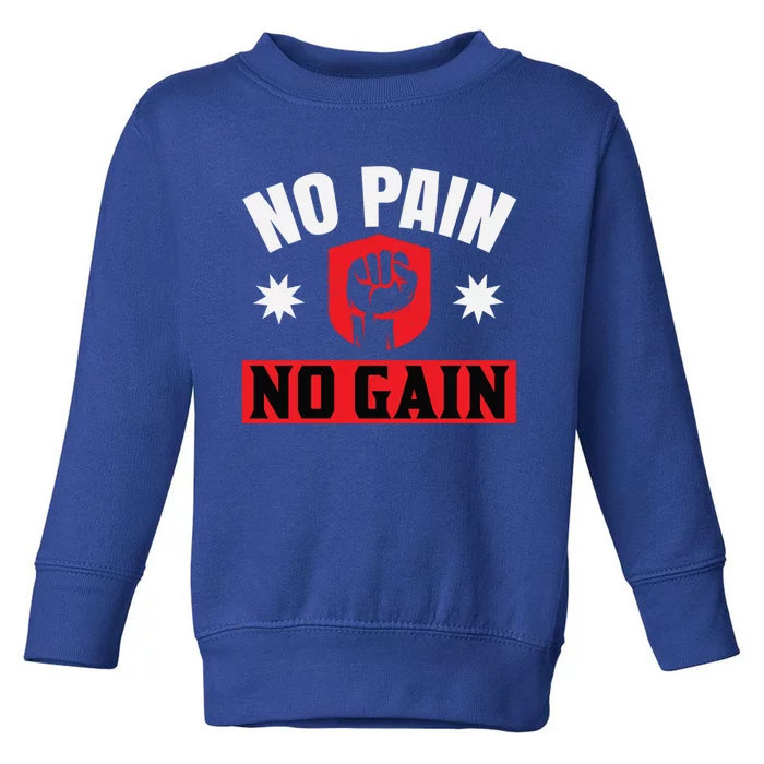 No Pain No Gain Gym Workout Exercise Gift Toddler Sweatshirt