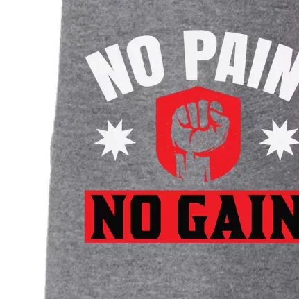 No Pain No Gain Gym Workout Exercise Gift Doggie 3-End Fleece Hoodie