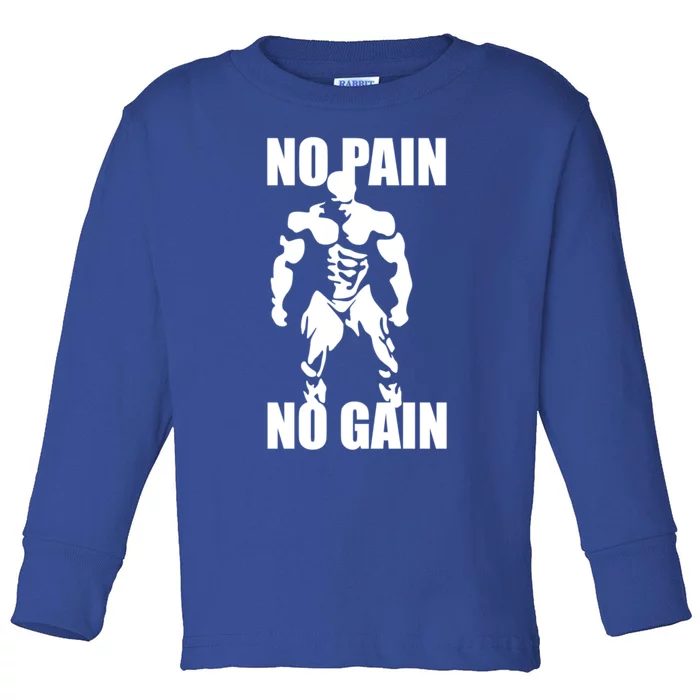 No Pain No Gain Fitness Gym Clothing Equipt Cute Gift Toddler Long Sleeve Shirt