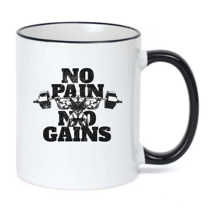 No Pain No Gains: Weightlifter Gym For Powerlifting Gift Black Color Changing Mug