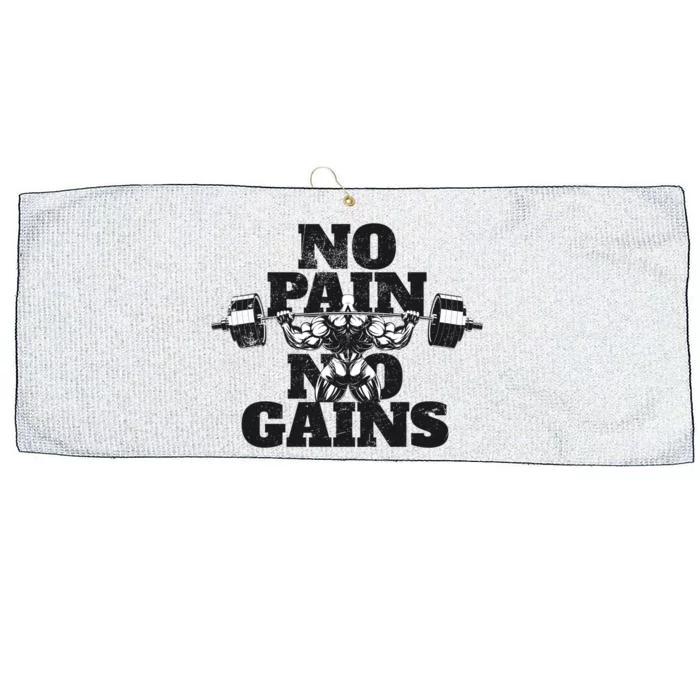 No Pain No Gains: Weightlifter Gym For Powerlifting Gift Large Microfiber Waffle Golf Towel