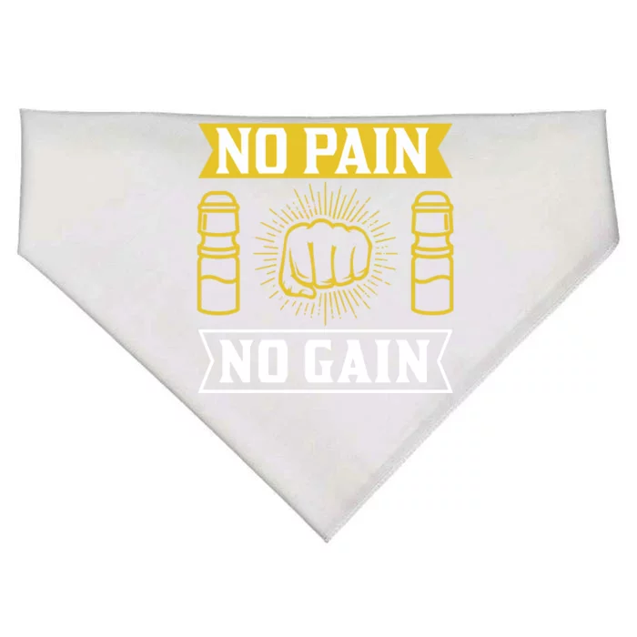 No Pain No Gain Gym Workout Exercise Great Gift USA-Made Doggie Bandana