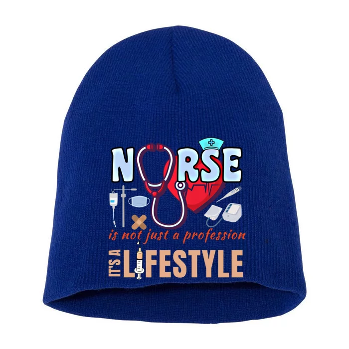 Nurse Profession Nursing Career Lifestyle Funny Gift Short Acrylic Beanie