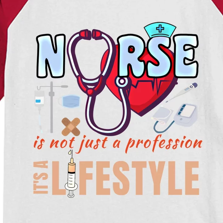 Nurse Profession Nursing Career Lifestyle Funny Gift Kids Colorblock Raglan Jersey