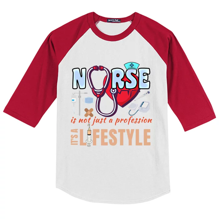 Nurse Profession Nursing Career Lifestyle Funny Gift Kids Colorblock Raglan Jersey