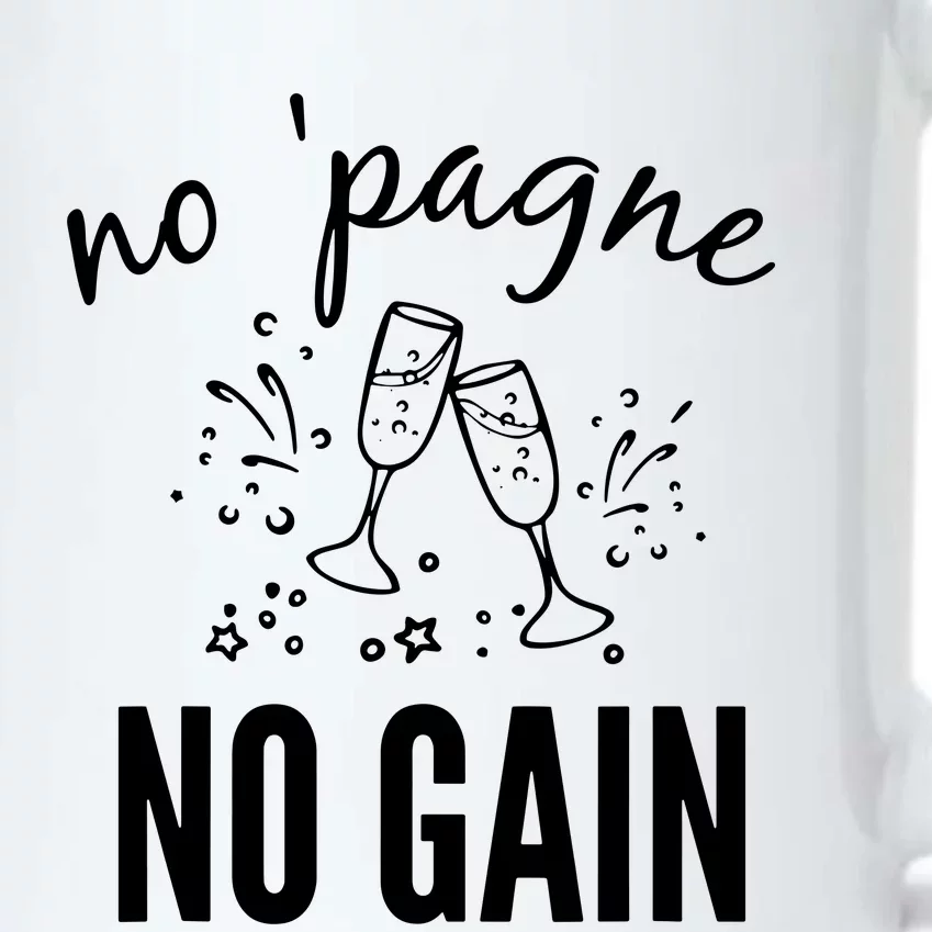 No Pagne No Gain Black Color Changing Mug