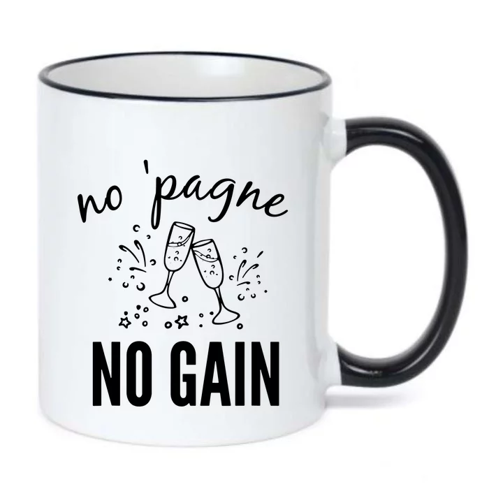 No Pagne No Gain Black Color Changing Mug