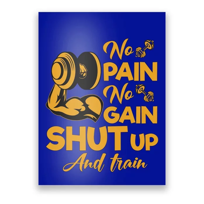 No Pain No Gain Shut Up And Train Motivation Gift Cool Gift Poster