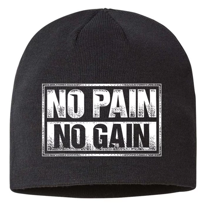 No Pain No Gain Gym Workout & Fitness Training 8 1/2in Sustainable Knit Beanie