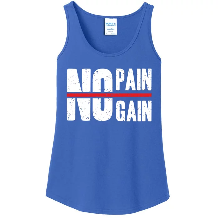 No Pain No Gain Typography Cool Gift Ladies Essential Tank