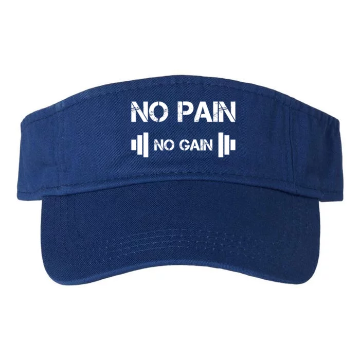 No Pain No Gain Workout Motivation Cool Gift Valucap Bio-Washed Visor