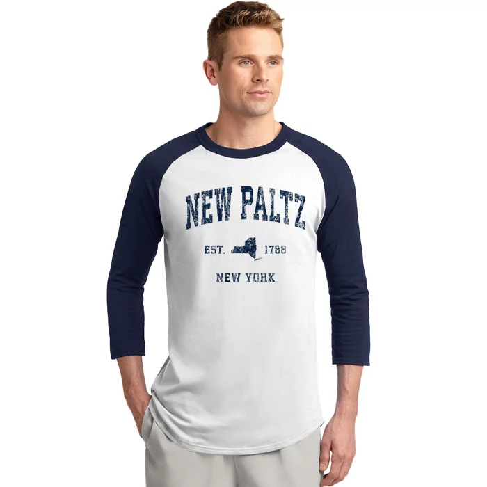 New Paltz New York Ny Vintage Athletic Baseball Sleeve Shirt