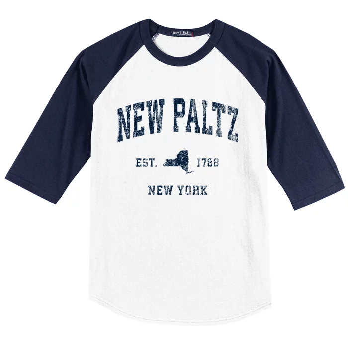 New Paltz New York Ny Vintage Athletic Baseball Sleeve Shirt