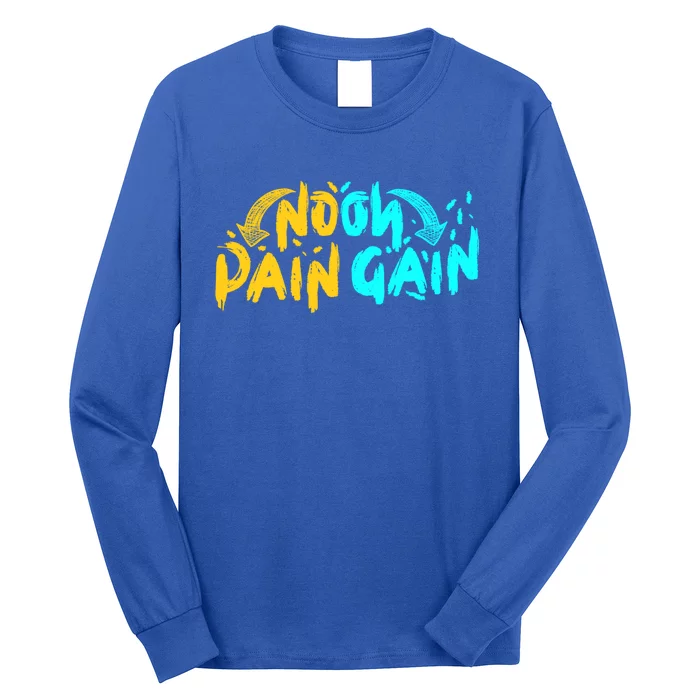 No Pain No Gain Wrathful Gym Bodybuilding Clothing Design Gift Long Sleeve Shirt