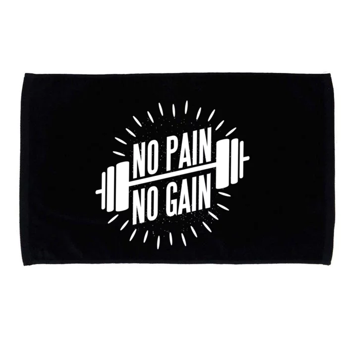 No Pain No Gain Muscle Workout Exercise Gym Bodybuilding Meaningful Gift Microfiber Hand Towel