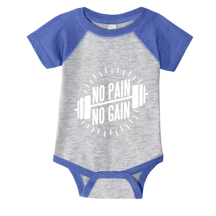 No Pain No Gain Muscle Workout Exercise Gym Bodybuilding Meaningful Gift Infant Baby Jersey Bodysuit