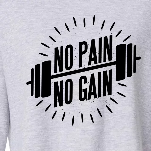 No Pain No Gain Muscle Workout Exercise Gym Bodybuilding Meaningful Gift Cropped Pullover Crew