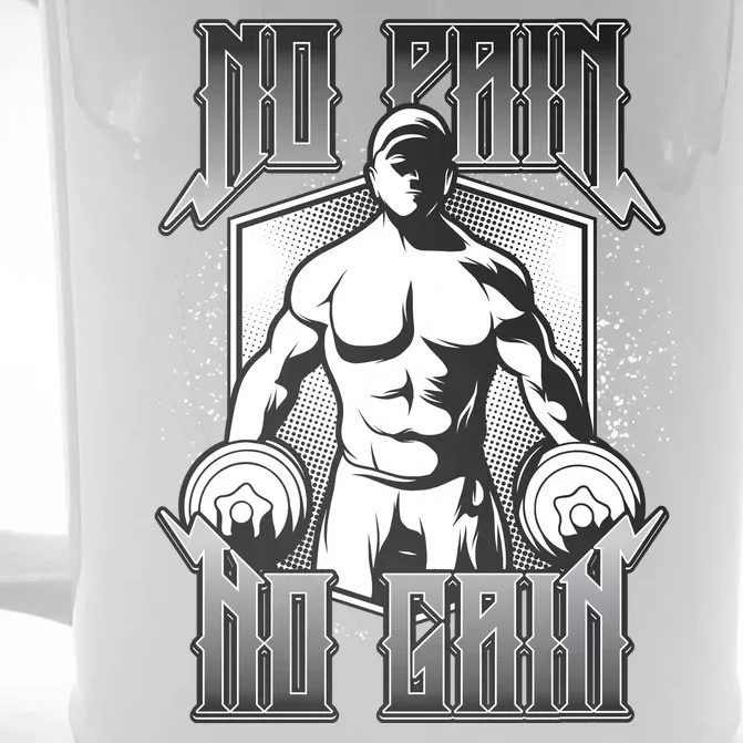 No Pain No Gain Front & Back Beer Stein