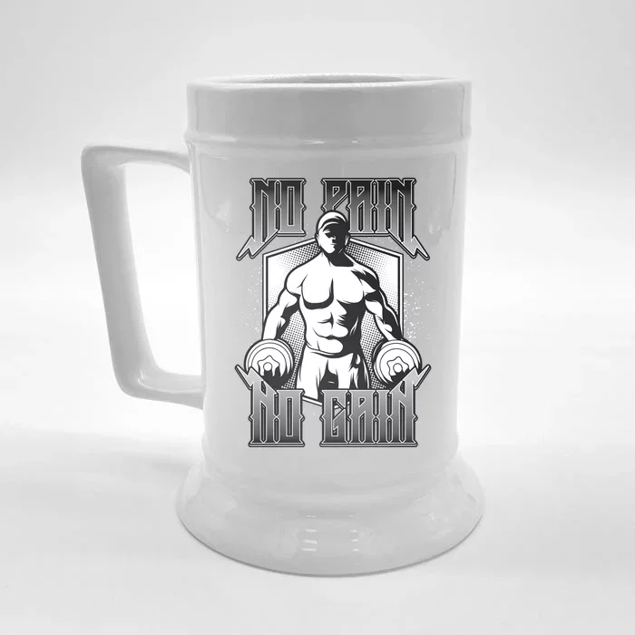 No Pain No Gain Front & Back Beer Stein