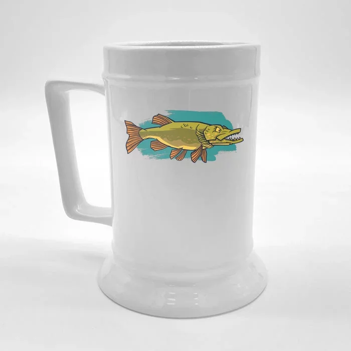 Northern Pike Front & Back Beer Stein