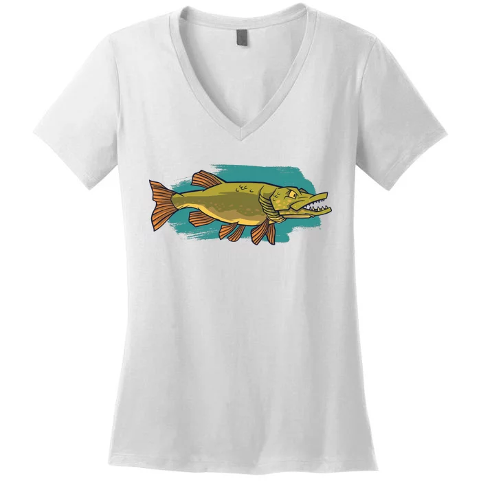 Northern Pike Women's V-Neck T-Shirt