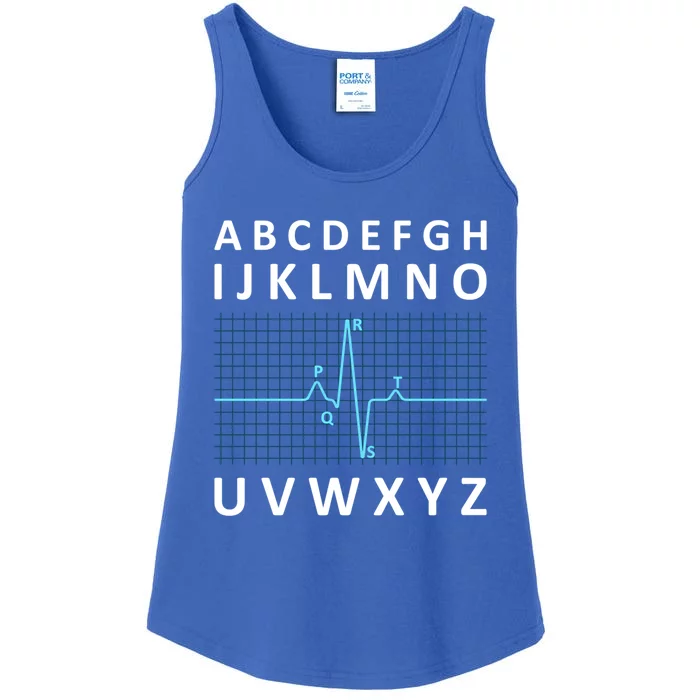 Nurse Pqrst Nursing Ecg And Ekg Alphabet Funny Nurse Cute Gift Ladies Essential Tank