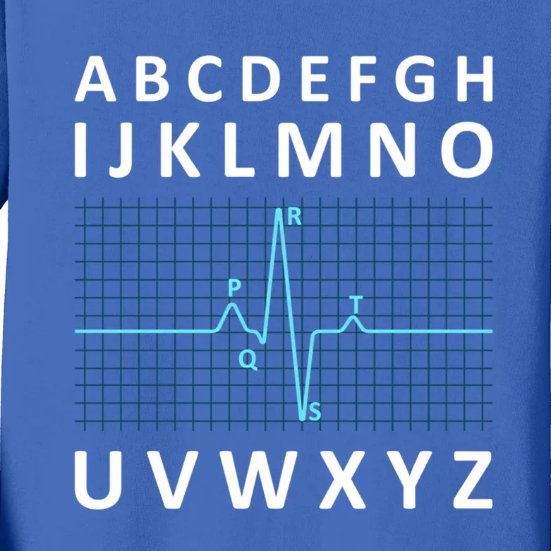 Nurse Pqrst Nursing Ecg And Ekg Alphabet Funny Nurse Cute Gift Kids Long Sleeve Shirt