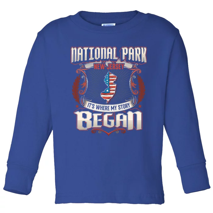 National Park New Jersey Usa Flag 4th Of July Gift Toddler Long Sleeve Shirt